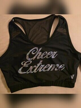 Cheer Extreme Black Sequence Sports Bra